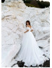 Off Shoulder White Organza Pleated Stunning Wedding Dress